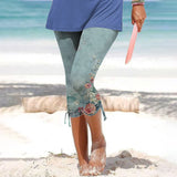 Outerwear Bottoming Slimming Printed Drawstring Cropped