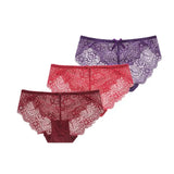Sexy Lace Underwear Women Transparent Low Waist Panties Cotton Crotch Briefs for Girls Breathable Seamless