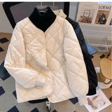 Korean Small Light Down Cotton Jacket Female Light Short Loose 2024 New Version Of Korean Baseball Jacket Female-Outfit