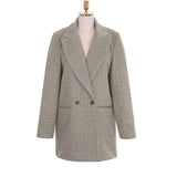 Set Suits Coat and Skirt Womens Autumn Jackets Plaid Tweed Coat Female Elegant Jacket Windbreaker Plus Size