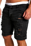 Mens Denim Chino Fashion Shorts Washed Denim Boy Skinny Runway Short Men Jeans Shorts Homme Destroyed Ripped Jeans Plus