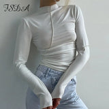Turtleneck Y2K 2021 Long Sleeve T Shirts Women White Autumn Winter Casual Black Basic Gray Sexy Tops 90s Fashion