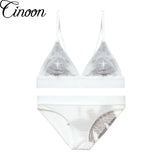 Women sexy underwear bra embroidery lingerie set thin lace bra transparent ultra-thin temptation push up bra