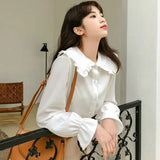Women Pure Fresh Simple Leisure Popular Sweet Girls Spring New Arrival Kawaii Blouses Holiday Female Clothes Preppy