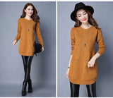 Zingj Korean Version Of The Long Round Collar Long Sleeve Slim Sleeve Knit Bottom Shirt Autumn And Winter New Pure Color Sweater Female Tide-Outfit