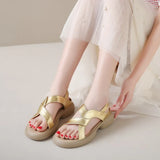 One Foot Pedal Sports Roman Sandals Women 2025 Summer Platform Retro Casual Fashion Beach Cool Drag