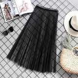 Zingj Seasons Can Wear A Single Mesh Skirt Lace Bottom Skirt With A Skirt Long High Waist-Length See-Through