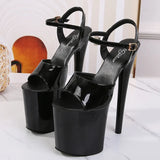 Zingj Patent Leather 20Cm High Heels Heel Sexy Waterproof Platform Hate Day Superb High Sandals Female