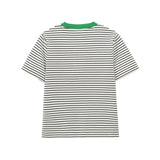 Round-Neck Striped Print T-Shirt 2025 Spring And Summer Short-Sleeved Leisurely Simple Women's Clothing