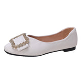 Korean Version Of The New Large-Size Sharp Single Shoes Women's Flat-Bottomed Soft-Soled Grandmother Shoes Light-Mouthed Shoes