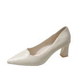 High Heels Women 2025 Spring And Autumn New Korean Version Fashion Shallow Thick Heel A High Heel Single