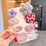 New Girls Cute Cartoon Plush Flower Hairpins Children Beautiful Hair Clips Barrettes Hairgrips Fashion Hair