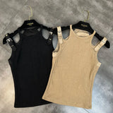 2025 Spring Summer New Arrival Sleeveless O Neck Multi Shoulder Strap Slim Tank Top Women GE095 211-1-Outfit