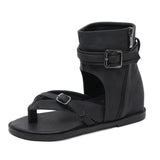 New Heightened Women's Shoes With High Toes, High Heels, Retro Roman Shoes, Toe Flat-Soled Sandals In