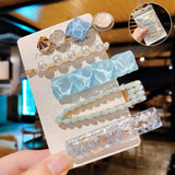 Handmade Pearls Hair Clips Pin For Women Fashion Geometric Flower Barrettes Headwear Girls Sweet Hairpins Hair