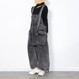 Zingj Waist Strap Jeans Fall 2024 New Loose Version Large Pocket Design Personality Wide Leg Pants