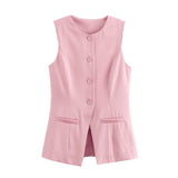 Women's Clothing 2025 Summer New Women's Four-Color Fashion Repair Vest + Shorts Suit