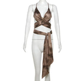 Summer Fashion Trend Women's New Printing Straps To Repair The Body With A Small