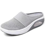Size Mesh Slippers Women's Shoes Summer Semi-Slippers Air Cushion Leisure Sports Shoes Fly-Woven Mesh Breathable Women's