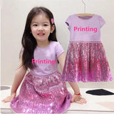 Sequined Kids Princess Summer Sequins Dresses Toddler Cosplay Dress Girl Tutu Teen Birthday Gown Party Clothes