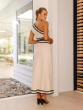 Zingj Summer New Women's Temperament Elegant Diagonal Lace Splice Dress