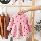 Winter Imitation Mink Fleece Sweater Princess Dress Baby Knit Sweater Baby Winter Foreign Style Hedging
