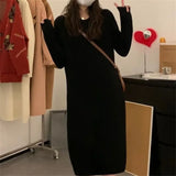 Zingj Winter Autumn New Style Hooded Knit Sweater Female Dress Children Autumn Winter Outfit Advanced Feeling To Match Coat Inside Build Tide-Outfit