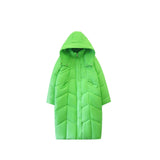 European Goods Loose Thin Hooded Long Down Cotton Suit Female 2024 Winter New Thick Warm Padded Coat Tide-Outfit