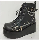 Rider Original Martin Boots Spice Girls Thick Bottom Round Head Cool Short Boots Buckle Buckle Tie Martin