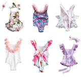 Baby Girl Clothing Ruffle Sleeve Bikini One-Piece Swimwear Baby Girls Swimsuit Bathing Beach Costume Newborn Clothes