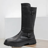 Martin Boots Male Leather Cowhide Parade Boots Knight Leather Boots Men Boots Platform Cowboy Boots