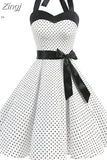 Women Polka Dot Dress Big Swing Vestidos Retro Robe Casual Prom Rockabilly Party Dress 50s 60s Pinup Vintage