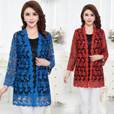 Lace Cardigan Embroidery Women Casual Vintage Jackets Mujer Coat Jaqueta Feminino Casaco De La Big Plus Size 2XL~4XL