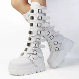2025 New Metal Buckle With Thick Bottom High Boots For Women's Large Size