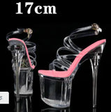 Zingj 34-43 Ultra High Heel Fishmouth Silver Heel Cross Strap Sandals Nightclub Sexy