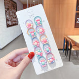 New Girls Cute Cartoon Flower Small Scrunchie Kids Ponytail Hair Tie Elastic Hair Bands Fashion Hair Accessories