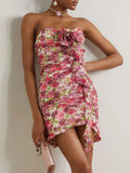 High-End Women's Clothing Sexy Off-Shoulder Tective Floral Dress Temperament Floral Dress Dress Dress Dress