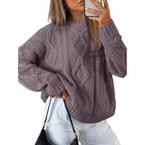 Women's Dress 2025 Knitted Women's Oversized Thick Knit Round Sweater