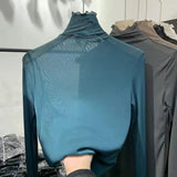 Zingj Anti-Hook Silk Half High Collar Wood Ear Mesh Bottom Shirt Spring New Women's Thin Inside Jacket