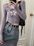Y2k Harajuku T Shirt Women Long Sleeve Star Grunge Aesthetic Vintage T Shirt American Retro Crop Tops Autumn