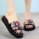 Slippers Casual Outside Women 2019 Fashion Female Ladies Flip Flops Footwear Beach Flat Shoes Low Heel 3cm SIZE