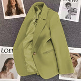Zingj 2024 The New Green Suit Jacket Female Net Red Fashion Versatile Spring And Autumn Temperament Small