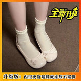 Wind With Single Shoes Women 2025 Summer Bows Shallow Mary Treasure Head Flat Sole Pedal