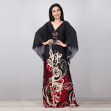 Print Deep V-neck Dress Batwing Sleeve Long Dresses Women 2022 Summer Dress Beachwear Bohemian Women Kaftan