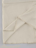 Fleece Bow-Neck Ribbed Lace Blouse- Outfit