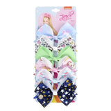 Pieces/Set JoJo Bows Jojo Siwa Rainbow Printed Knot Ribbon Bow For Girls Handmade Boutique Hair Clip Children Hair
