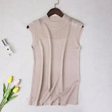 Out Tank Tops Women Summer Lce Silk Sexy Knitted Vest Top Sleeveless Casual Korean Tops Elasticity Solid Slim