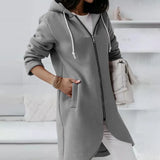 Street Intellectual Zipper Hooded Long Lining