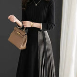 And Winter With Coat Knitted Dress Women's Long-Tender Large-Size Loose 100-Folded Cashmere Sweater Dress