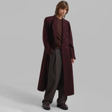 Temperament Windbreaker Coat Female 2025 Autumn New Casual Wind Pure Color Versatile Senior Sense Long Coat